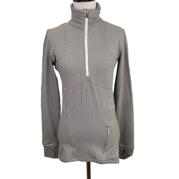 Lululemon Grey Kanto Catch Me Herringbone 1/2 Zip Pullover Size 6 - Picture 1 of 7
